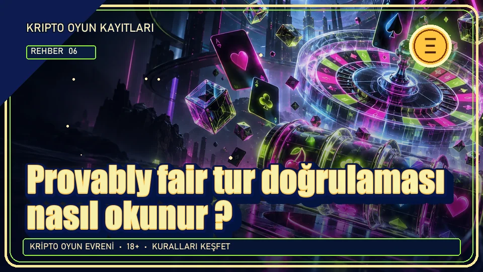 Provably fair tur doğrulaması nasıl okunur? için kripto temalı oyun kapağı